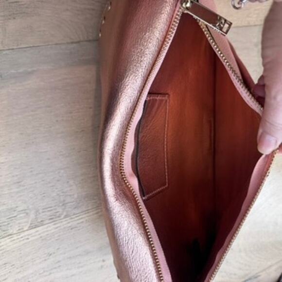 Rebecca Minkoff Leather Clutch Pink Metal Studded - Picture 5 of 5